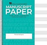 Wide Staff Wirebound Manuscript Paper – Aqua Cover | Spiral Music Notebook | 6 Staves Per Page with Notation Guide