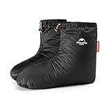 Tentock Ultralight Winter Goose Down Booties Socks Slippers Warm Soft Cozy Water-Resistant for Camping Backpacking Indoor Down Filled Slipper Boots with Storage Bag(M)