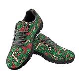JEOCODY Christmas Sugar Cane Womens Sneaker Xmas Ho Ho Running Sneaker Sport Shoes College Student Trainers Outdoor Walking Flats