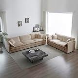 Tmsan 2 Piece Chenille Cloud Couches Living Room Furniture Set, Modern Oversized Modular Sectional Loveseat and Sofa Set for Apartment Office Large Spaces