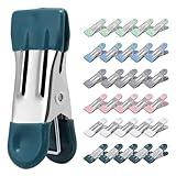 Clothes Pins Heavy Duty 30 Pack, 2.17 Inch Metal Chip Clips, Clothespins for Photo Drying Clothesline Laundry Sock, Bag Clips for Food Kitchen Stainless Steel with Rubber, 6 Colors