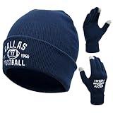 Vintage Classic Skull Cap Embroidery Beanie Fasion Hat Cuffed Winter Hat Knit Comes with Warm Gloves Gifts for Men Women Fans