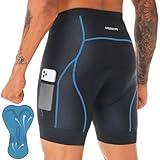 SPEEDCYC Men's 4D Padded Bike Shorts Cycling Underwear Biking Bicycle Padding Shorts for Men Side Pockets Blackblue