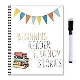 Beginning Reader Stories Activity Book, Reading Comprehension, Workbook, Dry-Erase Fluency Practice Books for Beginner and Intermediate Child Learning (Beginner)