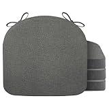 Nordjager Chair Cushions for Dining Chair Seat Set of 4, Memory Foam Chair Pads Help You Relief from Sedentary Discomfort in The Office or Kitchen and Dining Rooms(17" x 16" x 2.5", Dark Grey)