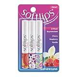 Softlips Daily Lip Moisturizer For Very Dry Lips, Multi-Flavored Lip Balms, Hydrates, Soothes & Prevents Dry, Chapped Lips, Smooth Glide Formula, Dermatologist Tested, Pack of 3 Chap Sticks