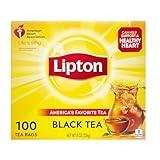 Lipton Tea Bags, Black Tea, Iced or Hot Tea, Can Support Heart Health, 100 Total Tea Bags