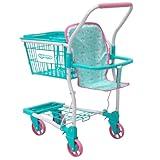 KOOKAMUNGA KIDS 2 in 1 Shopping Cart for Kids - Kids Shopping Cart - Toy Grocery Cart - Toy Shopping Cart w/ Removable Hand Basket & Doll Seat Carrier - Perfect for Boys & Girls Ages 2+ (Blue Rainbow)