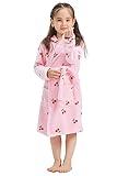 ECHERY Unisex Baby Hooded Bathrobe Kids Pajamas Flannel Sleepwear Dressing Gown for Boys Girls