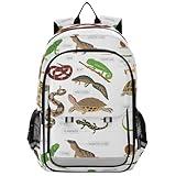 Jucciaco Pet Reptiles and Amphibians School Backpack Laptop Travel Daypack for Kids Girls Boys, Personalized Computer Notebooks Bookbag with Adjustable Padded Straps