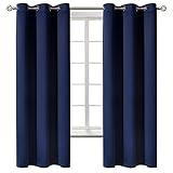BGment Blackout Curtains for Bedroom 63 Inches Long - Navy Blue Room Darkening Thermal Insulated Sunlight Blocking Grommet Window Drapes for Kids Boys Room, Set of 2 Panels, 42 x 63 Inch