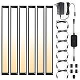BLESSINGLUX 6pack 12inch Dimmable LED Under Cabinet Light Kit, 2700K to 6000K Smart LED Under Counter Lighting Fixture, Compatible with Alexa, Google Assistant, for Kitchen, Pantry, Shelf (Black)