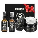 Shaving Kit for Men, Essential Kit Includes Sandalwood Shaving Cream, After Shave Lotion for Men and Pre Shave Oil Fights Nicks, Cuts and Razor Burn Shaving Gift Set for Him Men Dad Stocking Stuffers