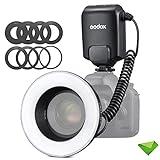 Godox ML-150II ML150II Macro LED Ring Flash Speedlite GN12 0.1-2s Recycle Time 5800K±200K for Sony Canon Nikon Fuji Olympus Panasonic DSLR Cameras for Video Production, Animal and Plant Photography