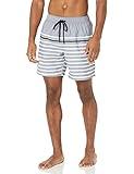 Amazon Essentials Men's 7" Quick-Dry Swim Trunk - Discontinued Colors, Black Charcoal Heather Narrow Stripe, Small