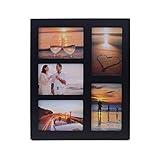 UMICAL 4x6 5-Opening Collage Picture Frame Black Wood Photo Frames for 4x6 Inch Pictures Display Made for Tabletop Stand and Wall Mounting