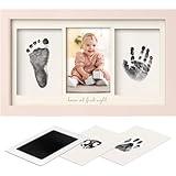 Inkless Baby Hand and Footprint Kit Boy, Girl - No Mess Ink Pad for Handprint, Clean Touch Dog Paw Print Kit, Personalized Baby Shower Gifts, Nursery Newborn Keepsake Frame (Petal Pink)