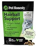 Pet Honesty Cat Hairball Support Chews, Hairball Remedy Cat Treats, Cat Furball Treatment, Supports Skin & Coat, Digestion, Cat Vitamins & Supplements & Hairball Medicine, Chicken (30-Day Supply)