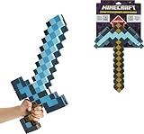 Mattel Minecraft Transforming Diamond Sword & Pick-Axe Kid-Sized 2-in-1 Toy Accessory for Role-Play & Costumes