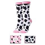 sockfun Novelty Cow Print Socks - Cute Cow Socks for Women Teen Girls Funny Cow Print Gifts for Cow Lovers