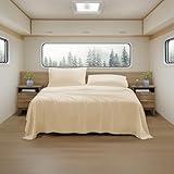 Camping Sheets Queen Size - Outdoor Air Mattress Sheet Set – Built-in Corner Straps for Air Mattress & Camping Use – Designed for Inflatable Beds & Tailgate Sleepovers, Beige