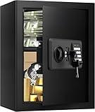 3.0 Cubic Large Fireproof Safe for Home Use, Digital Home Safe Box Fireproof Waterproof with Electronic Keypad and Spare Keys, Anti-theft Fire Safe for Money Documents Medicine Valuables