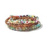 POYAMUSE Boho Bliss: Stacking Colorful Beads Bracelets Set for Women Summer Beach Trip Jewelry-colorful