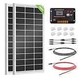 ECO-WORTHY 200 Watts 12 Volt/24 Volt Solar Panel Kit with High Efficiency Monocrystalline Solar Panel and 30A PWM Charge Controller for RV, Camper, Vehicle, Caravan and Other Off Grid Applications