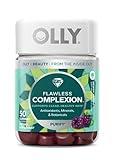 OLLY Flawless Complexion Gummy, Clear and Healthy Skin Support, Vitamins E, A, Zinc, Chewable Supplement, Berry - 50 Count (Pack of 1)