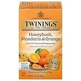 Twinings Honeybush Mandarin & Orange Herbal Tea - Naturally Caffeine-Free Tea Bags Individually Wrapped, 20 Count