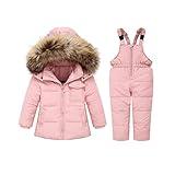 Fumdonnie Toddler Snowsuit Baby Winter Down Coat Girl Snow Pants and Jackets Kid Bibs 4-5T