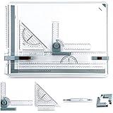 A3 Portable Drawing Board, Multi-Function Metric Drafting Table with Clear Rule Parallel Motion and Angle Adjustable Measuring System