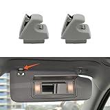 2PCS Sun Visor Clips for Cars, Bracket Sunvisor Retainer Clips, 95994975 Car Visor Support Holder Bracket Hanger, Visor Accessories Replacement for Chevy Silverado 1500, Tahoe, GMC Sierra 1500 (Gray)