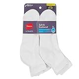 Hanes Ultimate womens 6-pack Ankle athletic socks, White, Shoe Size 5-9 US