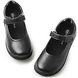 festooning Girls Mary Jane Shoes School Uniform Flats Cute Dress Shoes for Girls Wedding Back to School Black Size 13