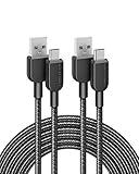 Anker USB to USB C Cable, USB A to Type C Charger Cord (2 Pack, 10FT), for Samsung Galaxy Note 10/S10+ S10, LG V30 (USB 2.0, Black)