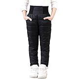 UGREVZ Girls Boys Snow Pants 2-9 years old Thick Winter Warm Pants Girl Activewear Clothes(A0001Black-8)