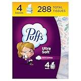 Puffs Ultra Soft Facial Tissues, 4 Mega Cube Box, 72 Facial Tissues Per Box