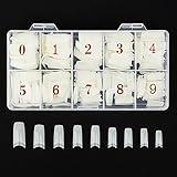 Beuniar Acrylic Nail Tips Natural 500Pcs French Artificial False Tip for Manicure Nails Art Salons & Home DIY