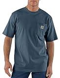 Carhartt Men's Loose Fit Heavyweight Short-Sleeve Pocket T-Shirt (Also Available in Big & Tall), Bluestone, Large