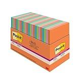 Post-it Notes Super Sticky Pads in Energy Boost Collection Colors, Note Ruled, 4" x 6", 45 Sheets/Pad, 24 Pads/Pack