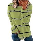 Womens Fleece Crewneck Sweatshirts Long Sleeve Oversized Striped Hoodie Pullover Y2k Trendy Shirts Clothes Amazon Outlet Today Orders Placed Recently by me Sky Blue XL