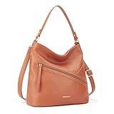 Missnine Hobo Bag for Women Vegan Leather Purses and Handbag Designer Shoulder Bag with Zipper Pockets, Brown