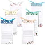 Juvale 6-Pack Magnetic Notepads for Refrigerator - Floral Shopping List, To-Do, Memo, Scratch Pads (4x8 In, 60 Sheets Each) - Notepad Shopping List for Fridge