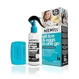 NitWits All-in-One Head Lice Treatment Spray, Kills Lice, Super Lice & Eggs, Includes Lice Spray 120ml & Lice Comb, Lice Treatment for Kids & Adults