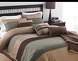 Riverbrook Home Elite Collection Comforter Set, King, Lexia - Brown/Multi, 7 Piece Set