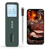 BFOUR Bluetooth Meat Thermometer Wireless, Meat Grill Smoker Thermometer Digital Wireless of 328FT, Smart Booster with LCD Screen for Grill Smoker BBQ Oven and Rotisserie
