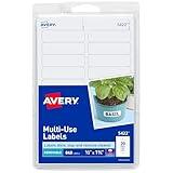 Avery Self-Adhesive Removable Labels, 0.5 x 1.75 Inches, 840 Per Pack, White Label Stickers (05422)