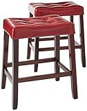 Crown Mark 2787 Kent Saddle Chair, Red, 2 Per Box