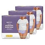 Amazon Basics Women's Protective Underwear, Incontinence & Postpartum, Maximum Absorbency, Extra Large, Lavender, 48 Count, (3 Packs of 16)